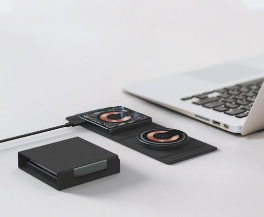 Беспроводная зарядная станция Deppa 2 в 1 Crystal MagSafe Fold Travel QI