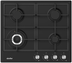 Встраиваемая варочная панель Газовая Simfer H60V41B525, 59 см, цвет Чёрный