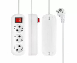 Сетевой удлинитель 1-2.SALE ПВС 3х1 3роз.  1.5м 16А земля, выкл (корпус АБС-пластик) E1М 860478