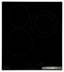 Встраиваемая варочная панель Электрическая Oasis P-3SB, 45 см, цвет Чёрный