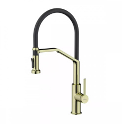 Смеситель Omoikiri Makkari 2 Plus-SB-LG-BL латунь/св. золото/черный