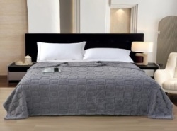 Плед Vse Doma Шерпа 180х200 Сердца Серый A86696