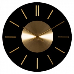 Часы настенные Рубин Пластинка d-33см чёрный+золото 3300-001