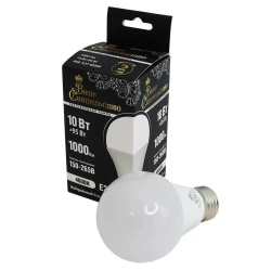 Лампа Ваше Сиятельство ЛОН A60 E27 10W(1000lm) 4000K, матовая, IC-драйвер
