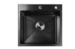 Кухонная мойка Wisent WGS35050BM-C Тиснение с коландером, дозатором и сифоном