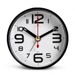 Будильник Рубин Классика d-8см черный В7-001B