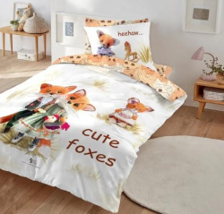 КПБ 1,5 сп Mona Liza Serg Look Kids I сute Лисички 50/70 Сатин 5756/6