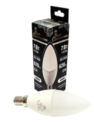 Лампа Ваше Сиятельство Свеча C37 E14 7W(620lm) 4000K, матовая, IC-драйвер