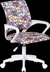 Детское комп. кресло Defender Fiesta Белый + принт Коты