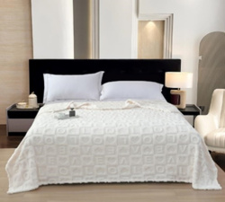 Плед Vse Doma Шерпа 220х220 Love Молочный A95179