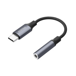 Переходник-адаптер Deppa Type-C (M) - 3.5 mm jack (F), графит