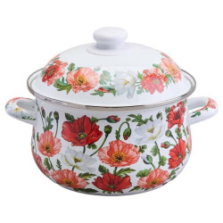 Кастрюля Agness Маки 3,6 л/22 см 934-743