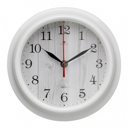 Часы настенные Рубин Белое дерево d-21см белый 2121-144