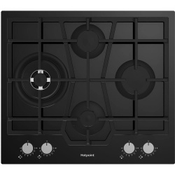 Встраиваемая варочная панель Газовая Hotpoint HGS 62FD/BK, 59 см, цвет Чёрный