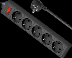 Сетевой фильтр Defender ES 1,8м (5 розеток) Black