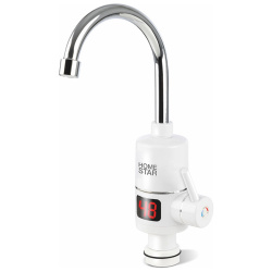 Водонагреватель проточный HomeStar HS-0112, Кран, Цвет Белый