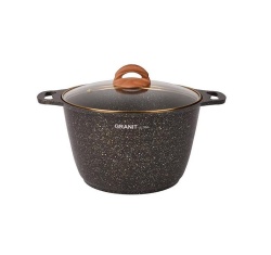 Кастрюля Kukmara Granit ultra black-gold 8 л кгбг82а