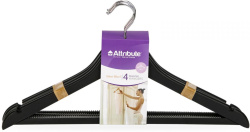 Набор вешалок Attribute Siluet Black 44см 4 шт AHP244 