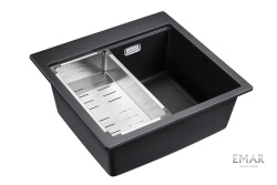 Кухонная мойка Emar EMQ-1520.Q Морион с коландером