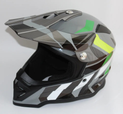 Мотошлем RACER BLD-819-7 new (XL) серый/черный/желтый (no visor)
