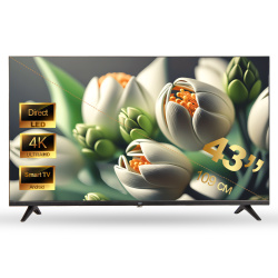  43" (109см) Телевизор VR 43YVU03BS, SMART- Да, UHD 4K 3840x2160, Цвет Чёрный