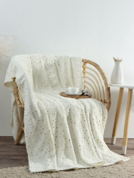 Плед Этель 180х200 Золотые звезды Белый 7155691