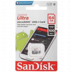 Карта флеш-памяти SanDisk microSD Ultra 64Gb Class 10 UHS-I