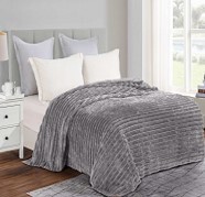 Плед Vse Doma Велсофт 180х200 Полоса Серый B01556