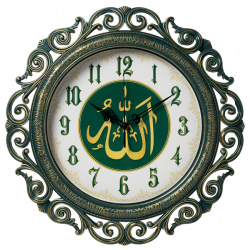 Часы настенные Рубин Мусульманские d-40,5см зеленый с золотом ажурные 4126-025