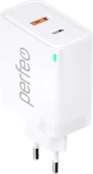 Сетевое ЗУ Perfeo I4663 USB-A+TYPE-C, GaN, 45W, белый (I4663)