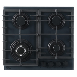 Встраиваемая варочная панель Газовая Oasis P-BSG, 58 см, цвет Тёмный серый