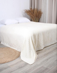 Покрывало Mona Liza Palm 200х220 жаккард велюр молочный АШ500520/1