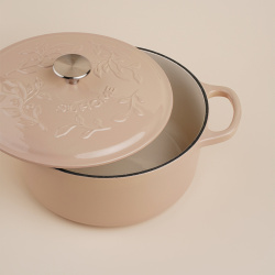 Кастрюля чугунная SL Home 4,2 л/24,5 см бежевая 9655521