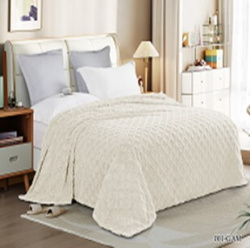 Плед Vse Doma Шерпа 220х200 Ромб Молочный B01590