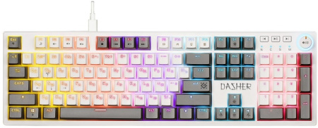 Клавиатура Defender Dasher GK-472 RGB Led Механическая White+Grey