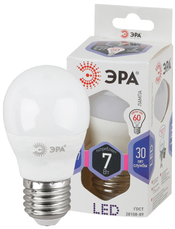 Лампа Эра LED smd P45-7W-860-E27
