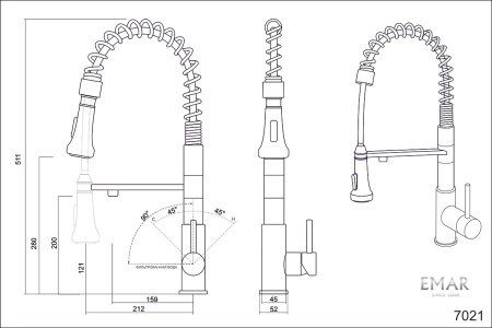 Смеситель Emar 7021 Satin