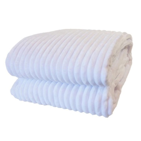 Плед ND Home Велсофт 200х220 Полоски белый 306810