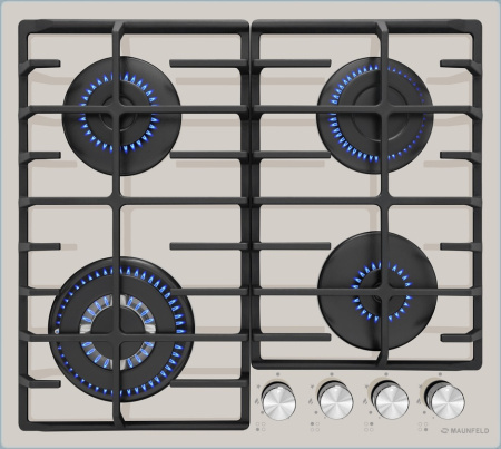 Встраиваемая варочная панель Газовая Maunfeld EGHG.64.63CBG/G, 59 см, цвет Бежевый