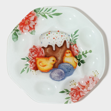 Блюдо для подачи яиц Доляна Кулич 22 см/8 яиц 9849393