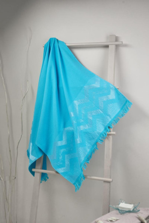 Полотенце Fine Line 70/150 Бордюр Зигзаг Махра Голубой 966432