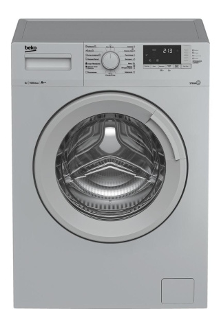Стиральная машина с фронтальной загрузкой Beko WSRE6512ZSS, Max загрузка - 6кг, Max отжим - 1 000об/мин., цвет Серый