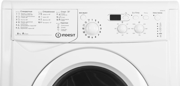 Стиральная машина с фронтальной загрузкой Indesit IWSD 6105 UZ, Max загрузка - 6кг, Max отжим - 1 000об/мин., цвет Белый