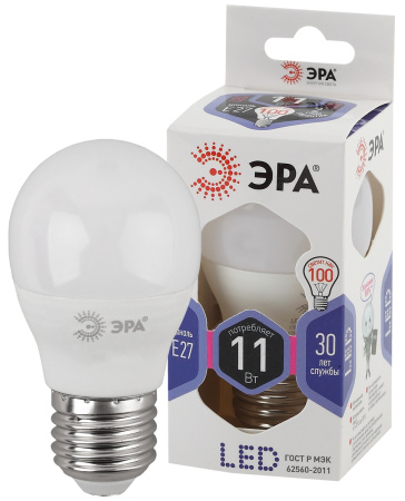 Лампа Эра LED smd P45-11W-860-E27