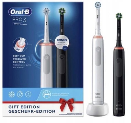 Набор электрических зубных щеток ORAL-B Pro 3 (3900) Duo/D505.523.3H Черная+Белая 3 режима тип 3772