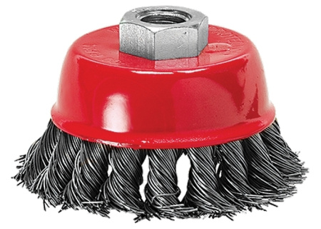 Щетка для УШМ MATRIX 125 мм, М14, чашка, крученая проволока 0,5 мм