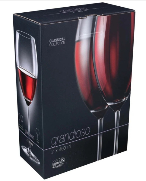 Набор бокалов для вина Crystalex Grandioso Flame 2 пр. 450 мл 674-828