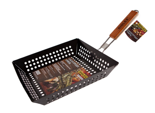 Сковорода-гриль Diolex для барбекю прямоуг. со склад. ручк. 31x31 см DX-P6102-2