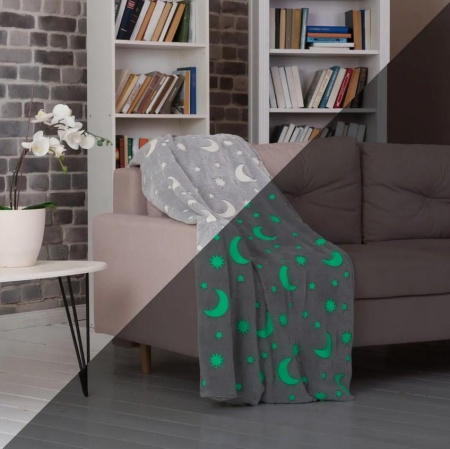 Плед Casa Conforte Stella Cosmos 200х220 фланель серый светящ 6154410