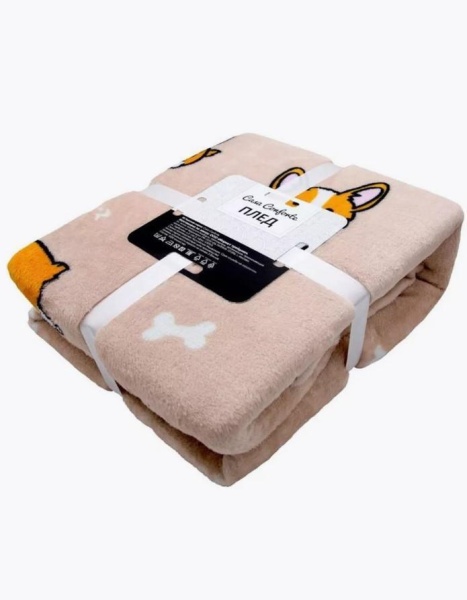 Плед Belezza Festival Корги 150х200 микрофибра кремовый 6154724